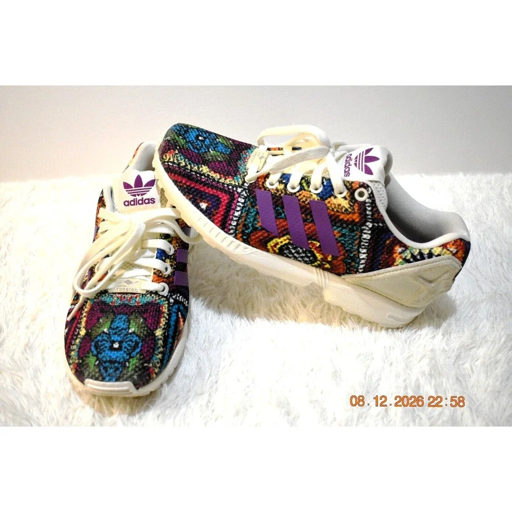 Adidas ZX Flux Torsion Multicolor Grape Sneaker Running - Women's Size 7.5